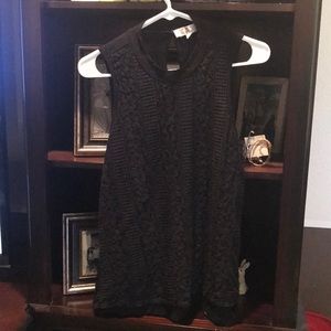 Black sleeveless blouse